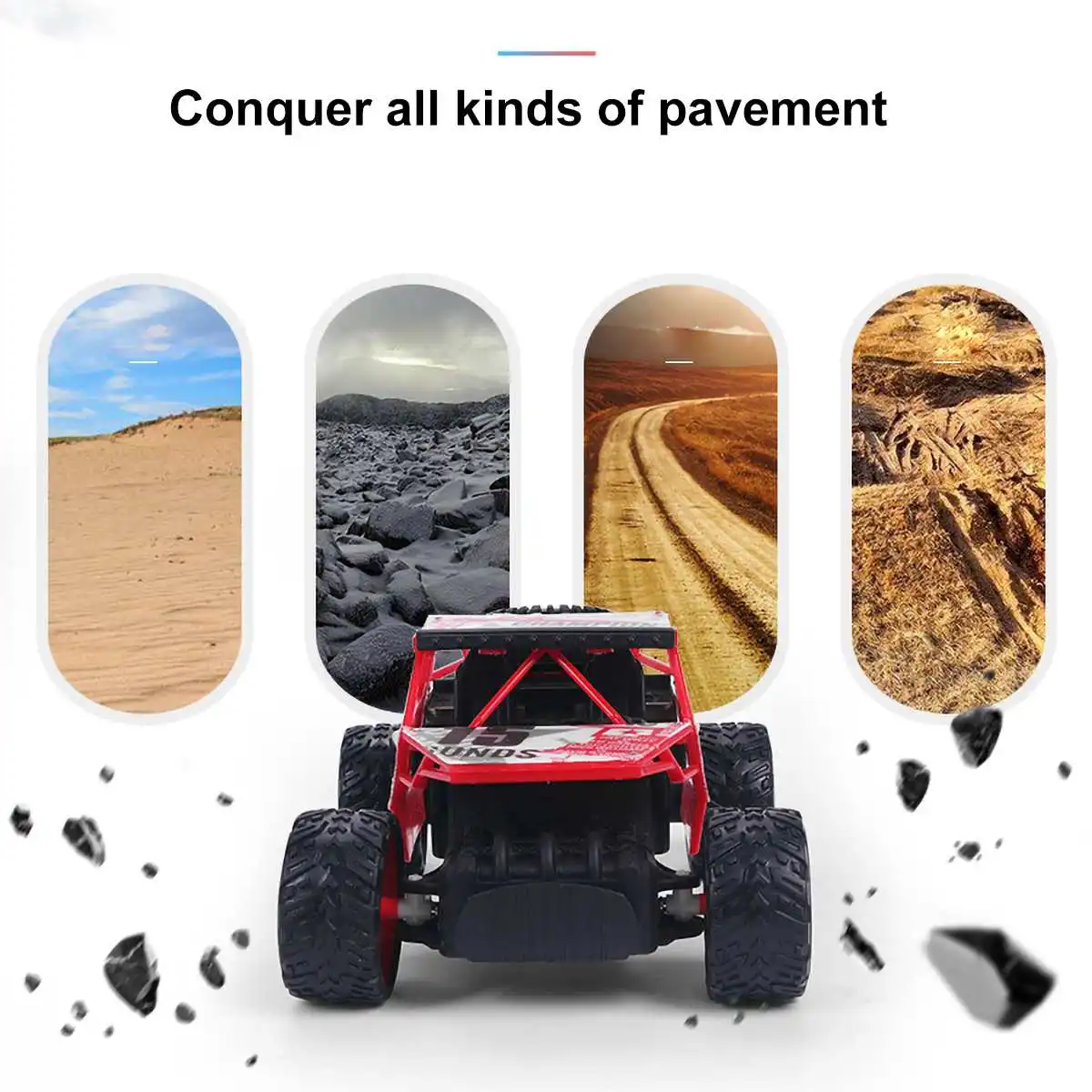 1:18 RC Car 4CH 4x4 Electric Climbing Car USB Recharging Remote Control Model Off-Road Vehicle Toy for Children Boys Kids Gifts