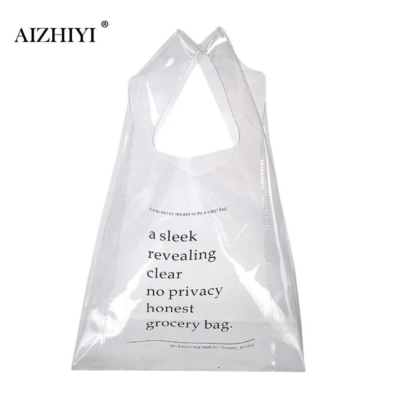 Transparent Funny Plastic Tote Women Ping Handbags Holographic Fashion Simple Pvc Handbags Transparent Clutch Purse For S Clear Handbag Bag Ping Beach Casual