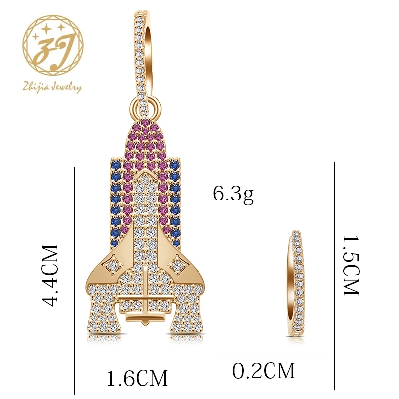Zhijia Новые Красочные Креативные Кристальные Стразы асимметричный дизайн ракеты серьги гвоздики для женщин вечерние подарки