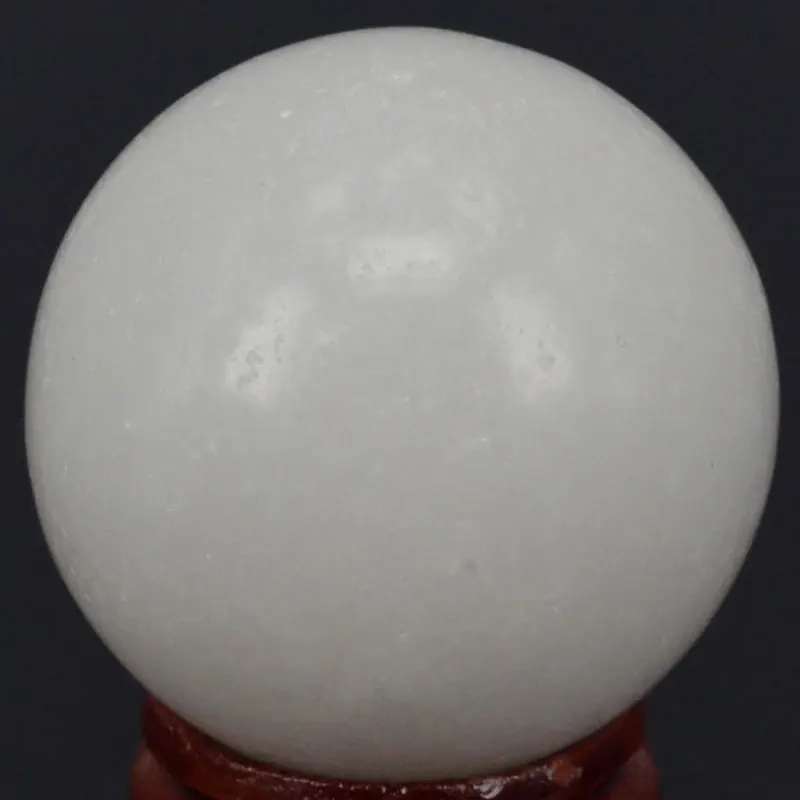 1.6inch 40MM White Jade Sphere Globe BallChakra Crystal Reiki Healing Carved Decorative Crafts W Stand Minerals