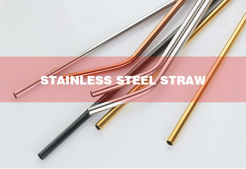 LIYIMENG 4Pcs Reusable Drinking Straw High Quality 304 Stainless Steel Metal Straw with Cleaner Brush For Mugs 20 30oz B2