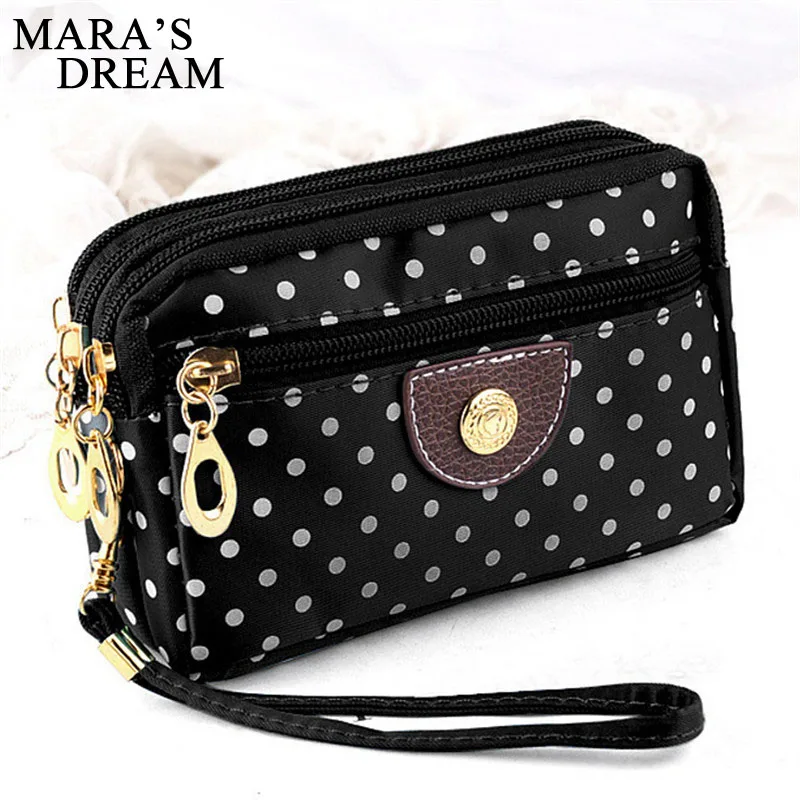 

Mara's Dream 2019 New Canvas Bag Handbag Female Korean Version of The Three Zipper Multi-layer Wallet Hand Bag Small Mobile