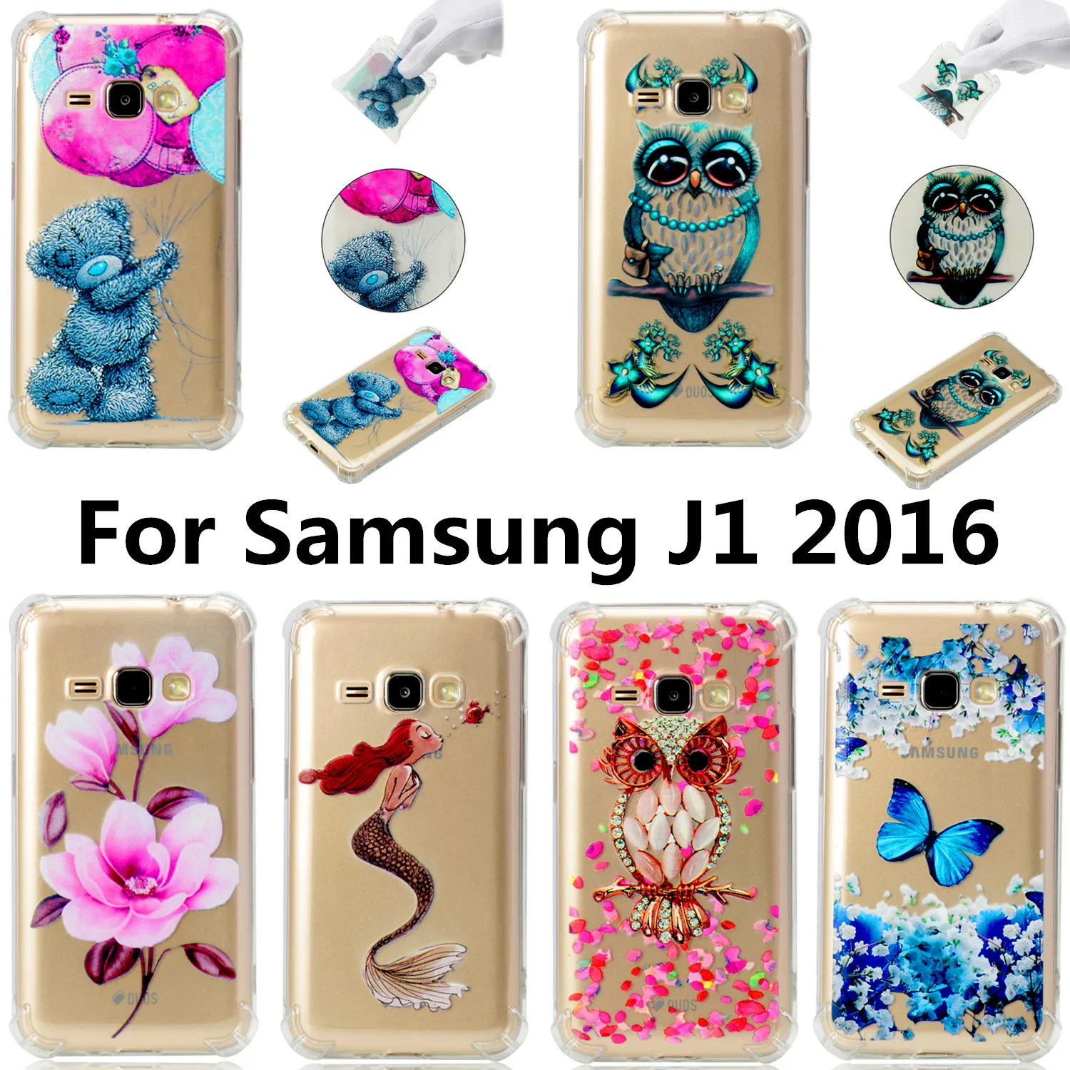 Чехол с рисунком для samsung J1 2016 мягкий ТПУ чехол телефона s on Galaxy J120 бампер