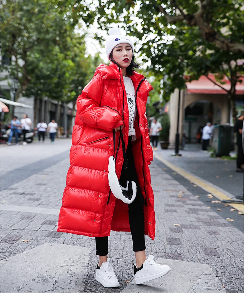 Большие размеры, толстое теплое хлопковое пальто с капюшоном, Женское зимнее пушистое теплое хлопковое пальто на молнии для холодной погоды wq2312