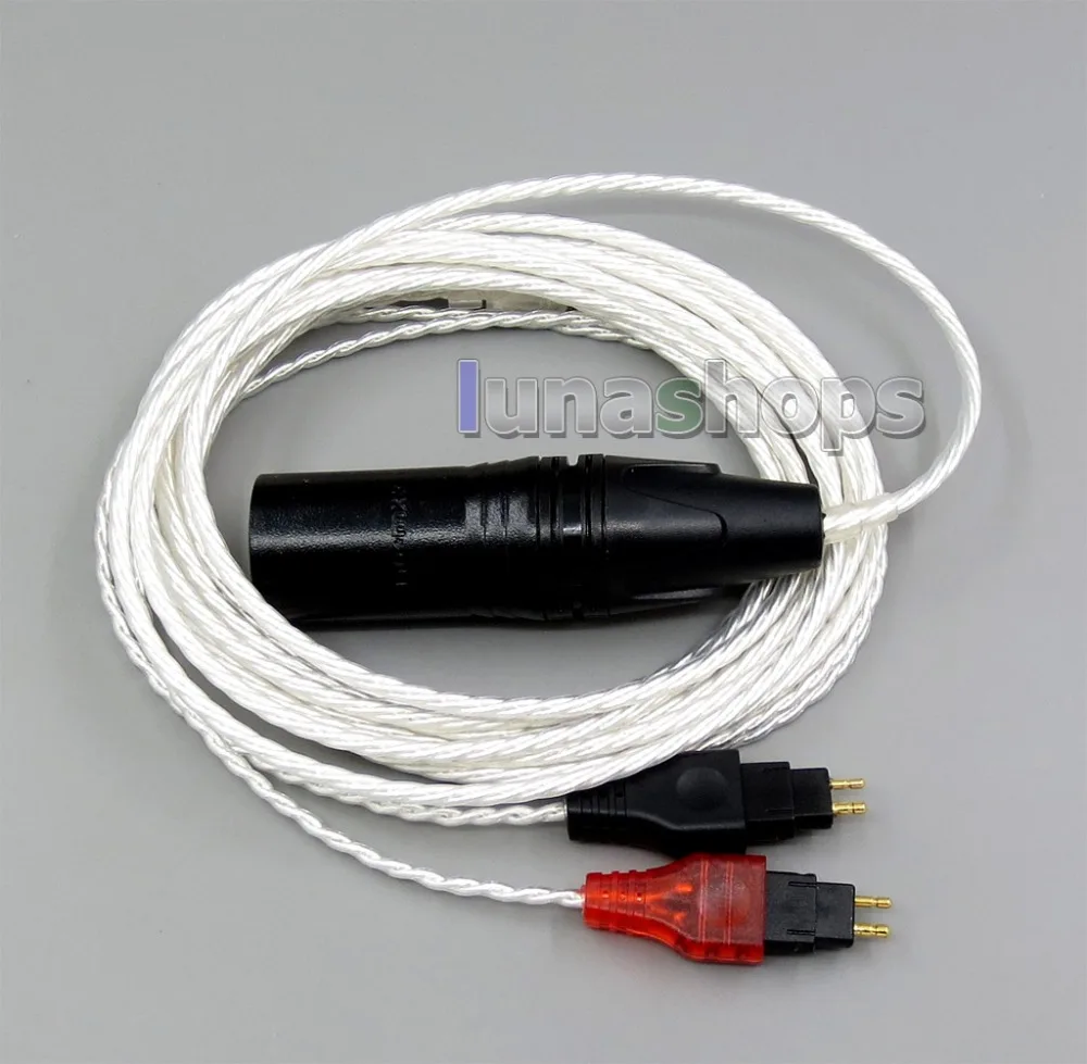 3 м Чистая Посеребренная 7N OCC XLR наушников (4*100 ядер) наушники кабель для Sennheiser HD580 HD600 HD650 HDxxx HD660S