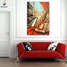 DIY картинки для раскраски по номерам с цветами комната скрипка изображение фортепиано Рисунок Живопись по номерам в рамке дома