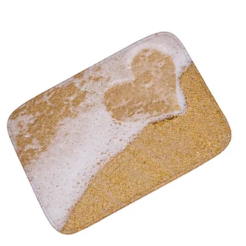 

Honlaker Heart Shape on The Beach Decorative Doormat Entrance Door Floor Mat Bath Rug Absorbent Mat Outside Bathroom Door