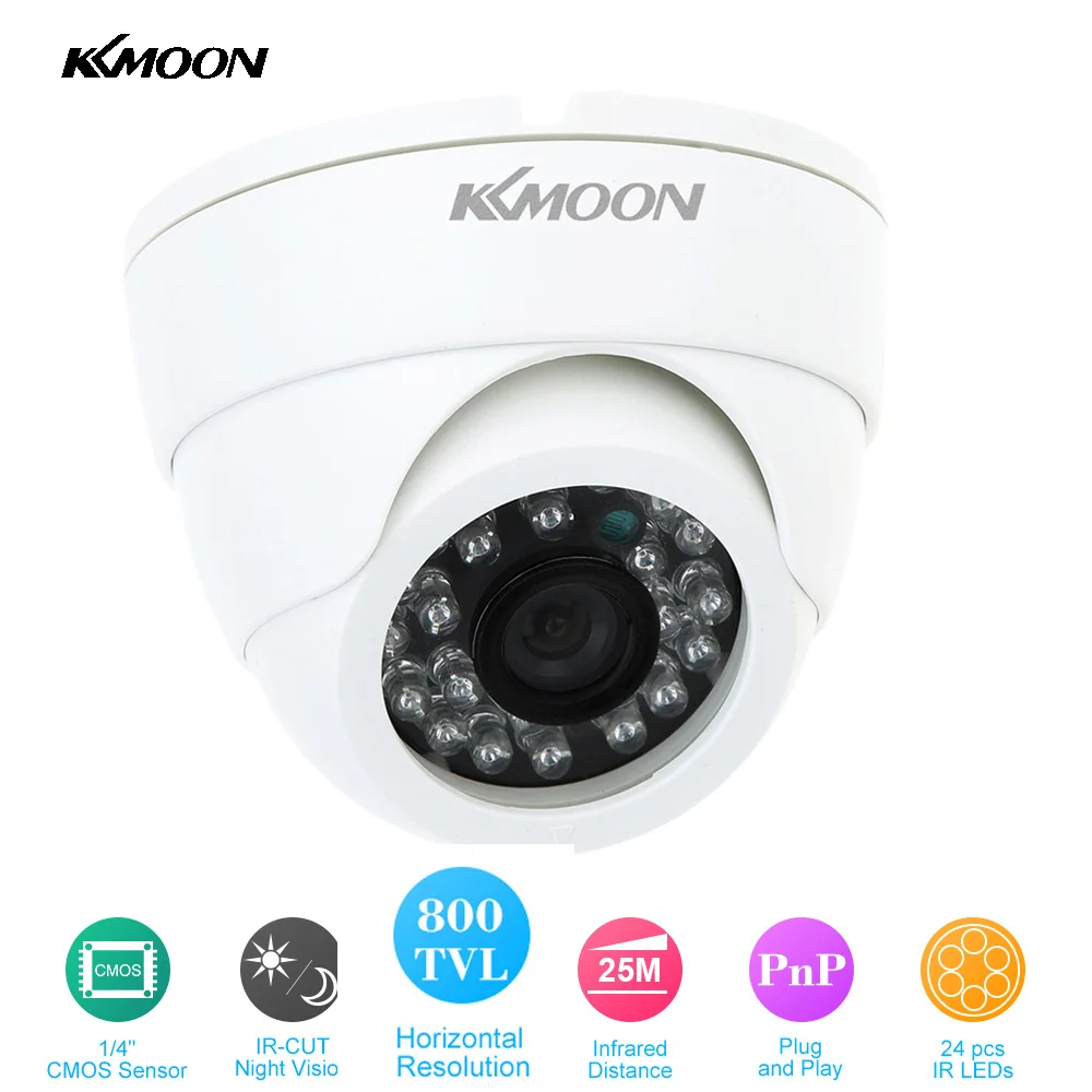 imágenes para KKMOOM Alta Calidad HD 800TVL Cámara CCTV 24 LED IR Color al aire libre Cámara de Infrarrojos de Seguridad 1/4 ''Vigilancia Mini Cámara Domo blanco imágenes para KKMOOM Alta Calidad HD 800TVL Cámara CCTV 24 LED IR Color al aire libre Cámara de Infrarrojos de Seguridad 1/4 ''Vigilancia Mini Cámara Domo blanco