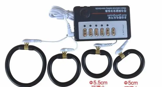 

The new comfortable gift box packaging massager men Extender extended electric shock set conductive electric stimulation ring ma