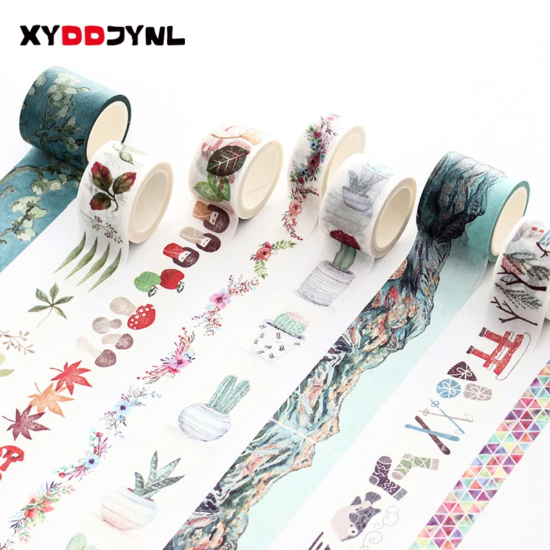 

7m Cute Kawaii Watercolor Decorative Washi Tape DIY Scrapbooking Planner Masking Tape School Stationery Sticker Label