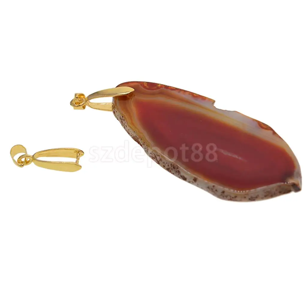20pcs Gold / Rosegold Plated Pendants Clasps Clips Bails Connectors Brass Charm Pinch Bail Beads Jewelry Findings DIY