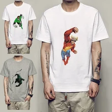 Afdrukken DC Comics Justice League De Flash Cool foto's Zomer Fashion Crew Korte Mouw T-Shirt Casual mannen Tee Plus size(China)