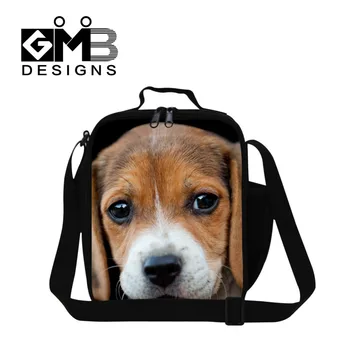 

3D Animal Print Children Lunch Bags With Drink Holder Waterproof Travel Picnic Portable Meal Package For Kids Food Thermal Tote