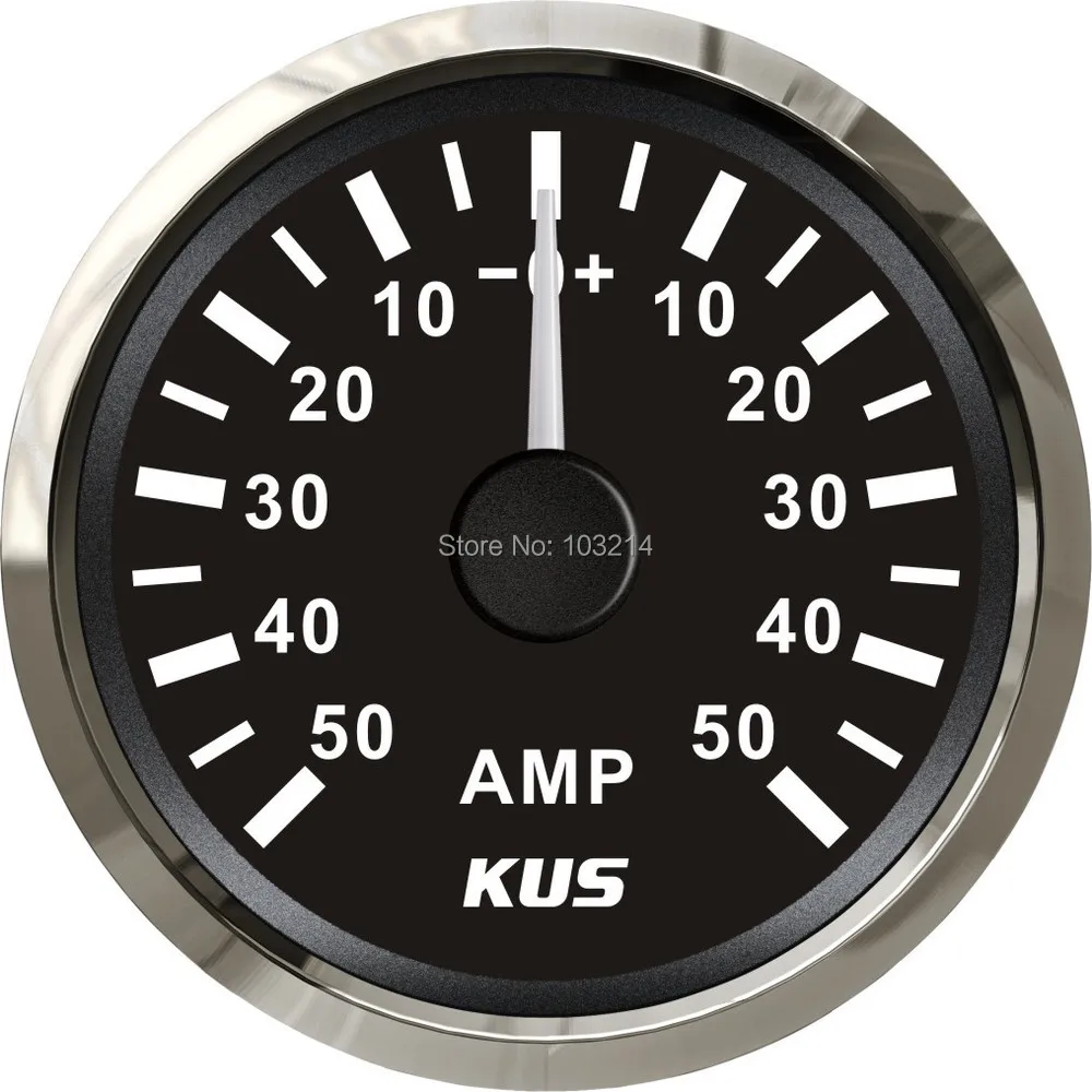 KUS 52 мм амперметр/AMP gauge черная Лицевая панель с разумным+/- 50A с токовым сенсором для универсальной мотоциклетной лодки