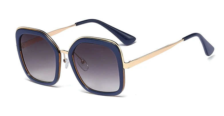 Многоугольные Индивидуальные Ретро солнцезащитные очки для мужчин и женщин Модные Оттенки UV400 Винтажные Очки 45812 - Цвет линз: C12 blue leopard