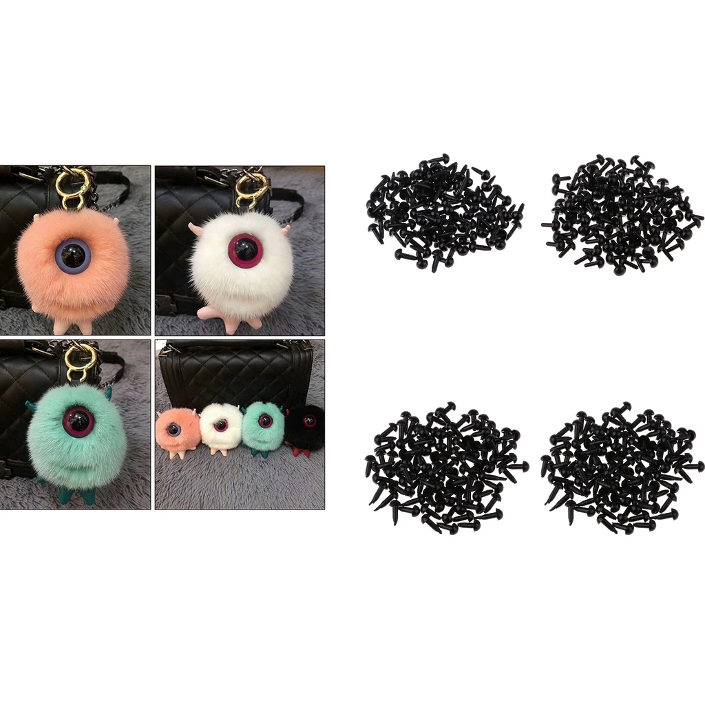 MagiDeal 100Pcs Black Acrylic Safety Eye Eyeballs Doll Puppets Toy DIY Craft for dolls accessories kids DIY craft materials