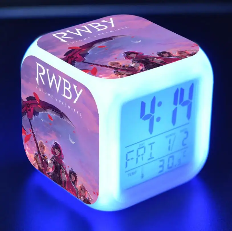 

RWBY Action Figures LED 7 Colors Change Touch Light Alarm Desk Watch Boys Girls Toys #3850