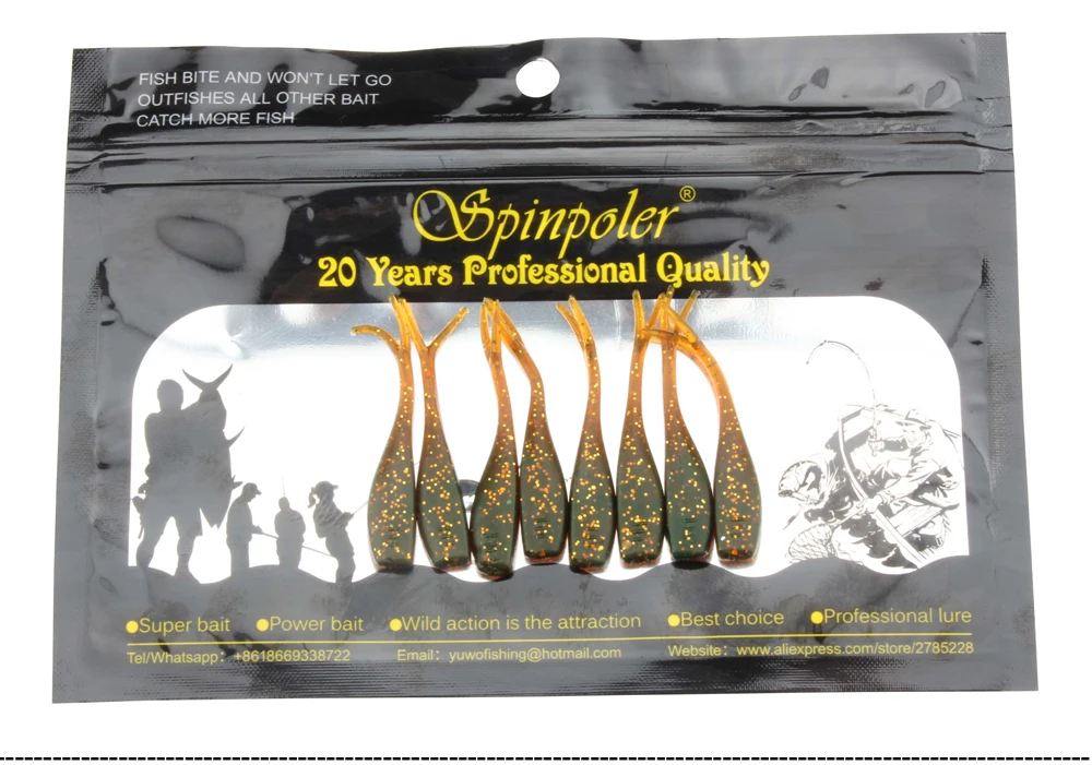 Hot Fishing Takcle 12PCS Lures Soft Bait Grub Worms Fishing Lure Artificial Lures With Split Tail Design Mimics Injured Baitfish  (14)