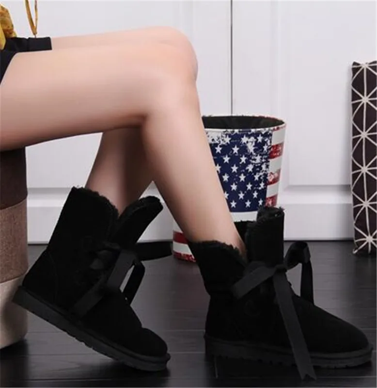 Австралийская зимняя обувь; женские ботинки; bota mujer femme; кожаные зимние сапоги до колена; женская обувь; австралийская женская обувь; большие размеры - Цвет: picture color