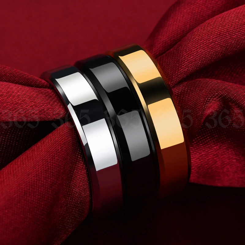 6mm Stainless Steel Ring For Women Men Fashion Gold Color Finger Rings Wedding Band Jewelry Gift wedding rings finger rings jewelry rings ring jewelry womens ring