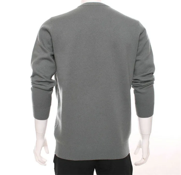  new arrival 100%goat cashmere cross grain knit men fashion solid o-neck pullover sweater dark red 2