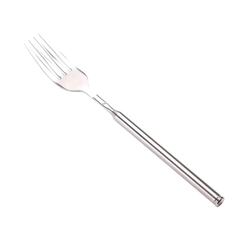 Novelty Stainless Steel Telescopic Extendable Fork BBQ Dinner Fruit