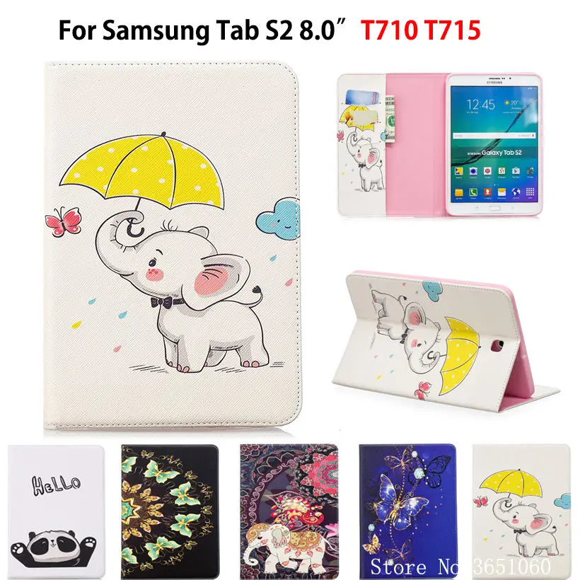 SM-T715 Case Cover For Samsung Galaxy Tab S2 8.0 T710 T715 T713 SM-T719 Smart Funda Tablet Fashion butterfly Stand Shell | Компьютеры и