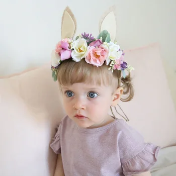 

Flower Wreaths Children Girls Hoop New Wreath Headdress Flower Wreaths Garlands for Baby Girl Flower wreath Baby Girl headbands