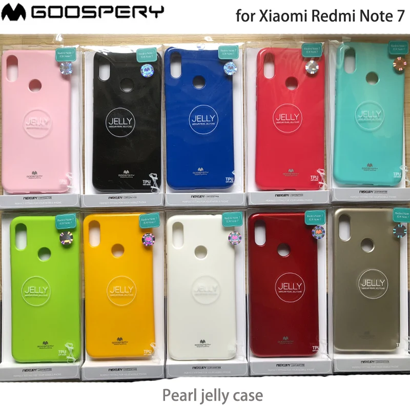 

Original Mercury Goospery Soft Cover Shockproof Slim Pearl Jelly Case for Xiaomi Redmi Note 7