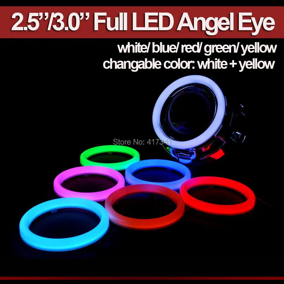 Полное светодиодное кольцо Angel eye Halo 2 5/3 0 дюйма СИД DRL для HID Прожектора объектива