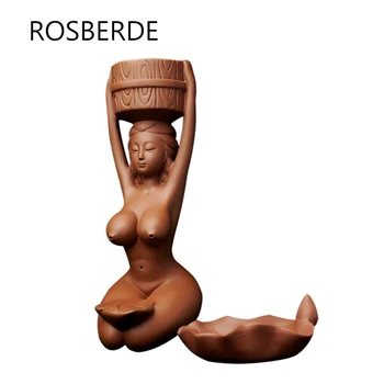 

20pc incense free Purple sand ceramic backflow incense base creative Beauty and the beast tower incense furnishing home decor