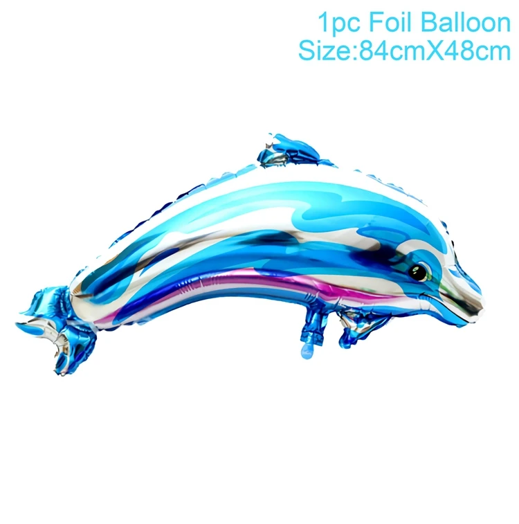 QIFU баннеры растяжки золотые воздушные шары с конфетти розовый белый с днем рождения баннер для девочек и мальчиков Детские вечерние сувениры - Цвет: Blue Dolphin