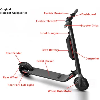 

Original Kickscooter Ninebot ES1 ES2 Accessories Kit Controller Dashboard Rear Wheel Fork Electric Brake Throttle Seat Charger