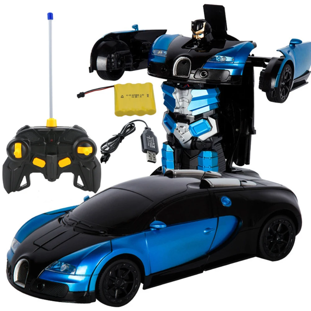 1:12 Large Size 2.4G Induction Deformation RC Cars Transformation Robot Car Light Electric Robot Models Toys for Children Gifts