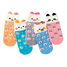 Женские весенне-зимние носки до щиколотки, 6 пар Милые дышащие дезодорирующие носки с вышитой Свинкой удобные носки с героями мультфильмов для отдыха Calcetines