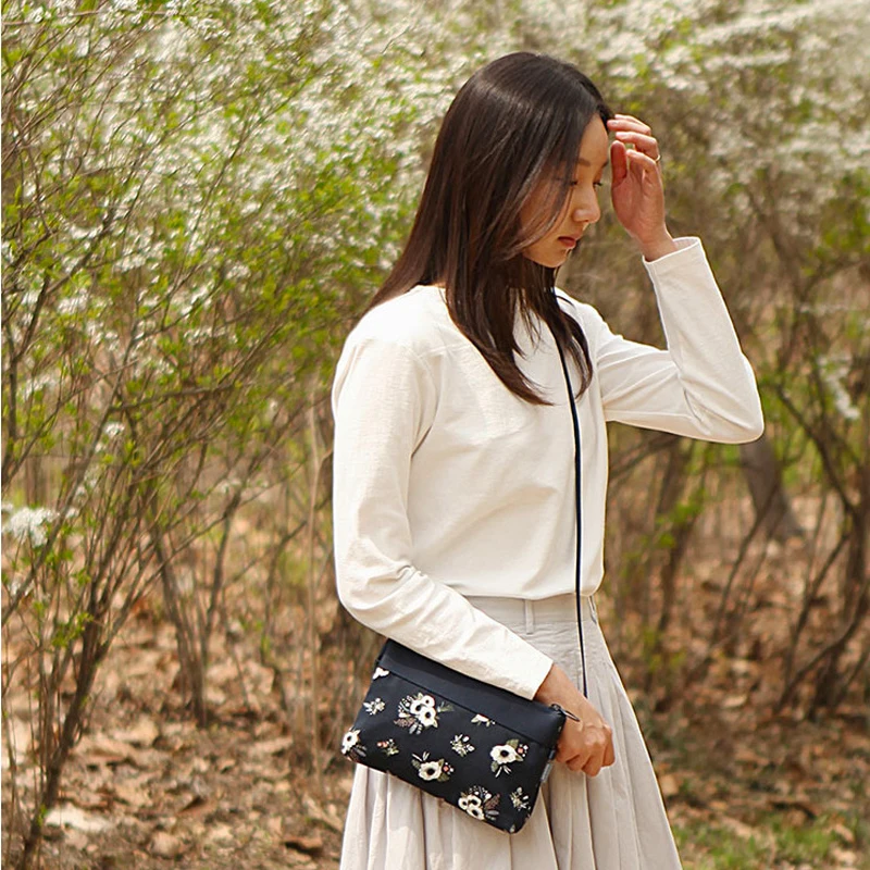 Сумка мессенджер Женская холщовая с принтом фламинго и цветами|messenger crossbody bag|shoulder