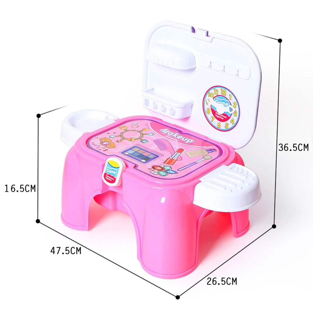2 in 1 Plastic Pretend Play Makeup Toy Set Portable Chair for Kids Activity & Early Development Education 2 in 1 Plastic Pretend Play Makeup Toy Set Portable Chair for Kids Activity & Early Development Education
