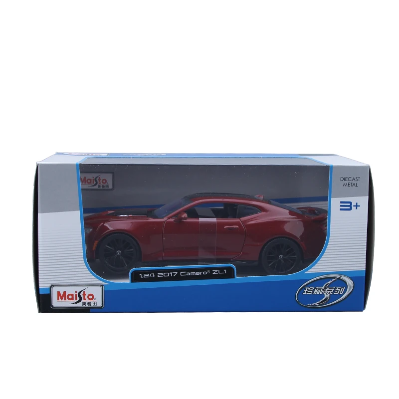 Спортивный автомобиль Maisto 1:24 2017 Camaro ZL1 модель литая из сплава красный игрушка для