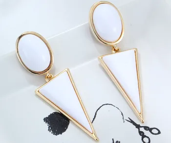 

YaYi Jewelry New White Glass Rhinestone Dangle Crystal Earring Women's Fashion Ancient Gold Color Gem Earrings Gift 1201