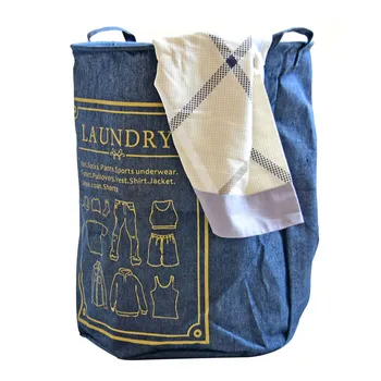 

Household Storage Basket Folding Waterproof Canvas Laundry Storage Basket Folding Children's Toy Storage House keeping