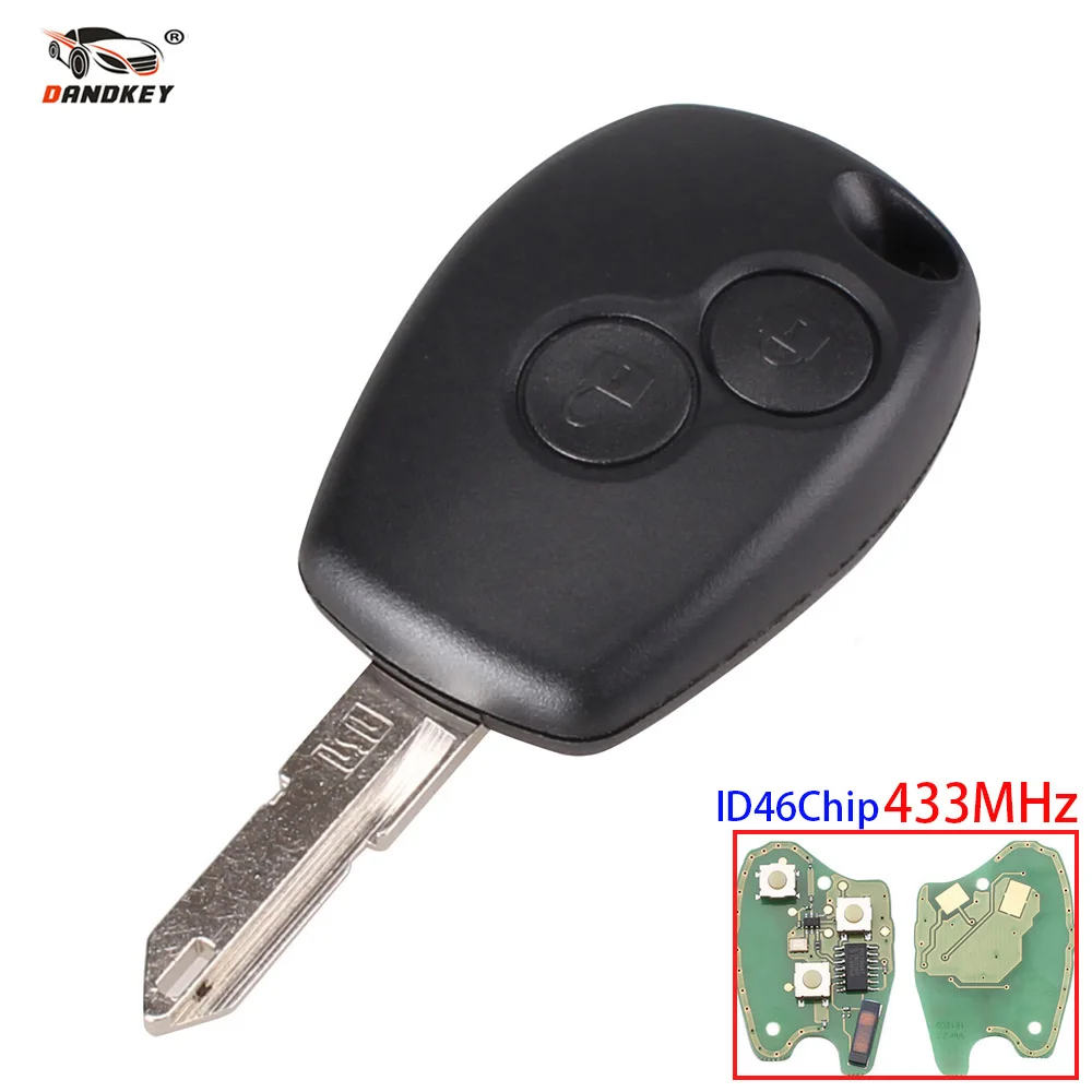 

Dandkey Remote Car Key ASK 433MHz Transponder PCF7946 Chip For Renault Vivaro Movano Traffic Master 2 Buttons Ne73 Case Cover