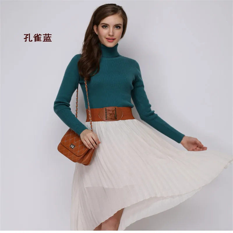 Anti-season clearance autumn and winter thick cashmere sweater female high collar Slim bottoming shirt pullover sweater 