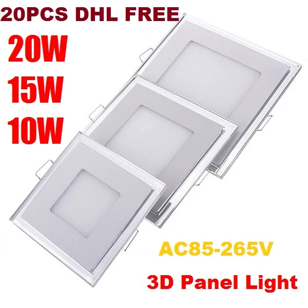 

20PCS DHL Free 10W 15W 20W Led ceiling Light Panel Led Panel Light Cool White Warm White For Home Decoration AC 110-265V