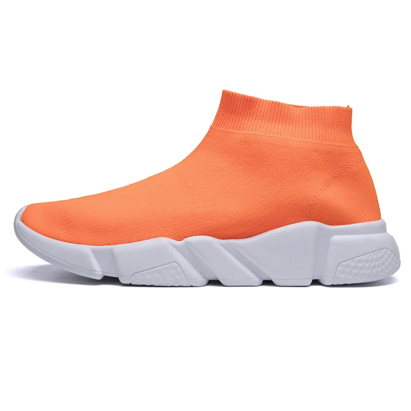 Большой размер 46; обувь для пар; мужской брендовый носок; повседневная обувь; мужские эластичные кроссовки без застежки; Tenis Masculino Adulto; носки унисекс; красовки - Цвет: Orange