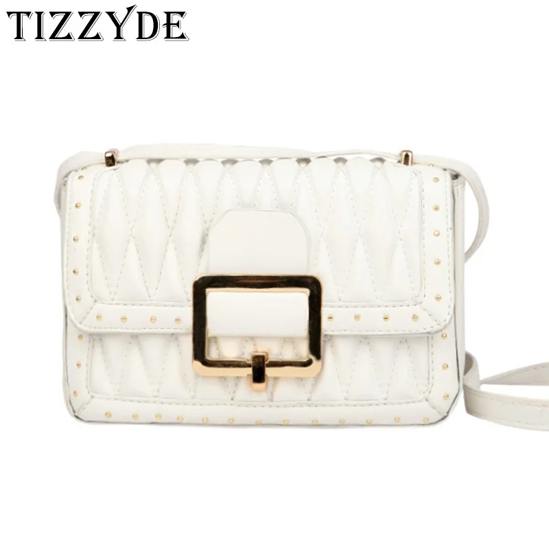 Women Messenger Bags 2018 Spring Autumn Solid Color Rhombic Embroidery Line Ladies Bag Simple Wild Rivet Chain Shoulder DG398 | Багаж и