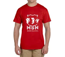 2017 New msn Printed messi neymar jr suarez T-Shirt Men Short Sleeve O Neck fashion T-shirts fans gift 0219-3
