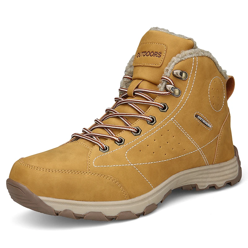 

Men High quality Leather Hiking Shoes Waterproof Wear resistant Comfortable Hiking Boots Outdoor Sports Shoes Outventure 46 48