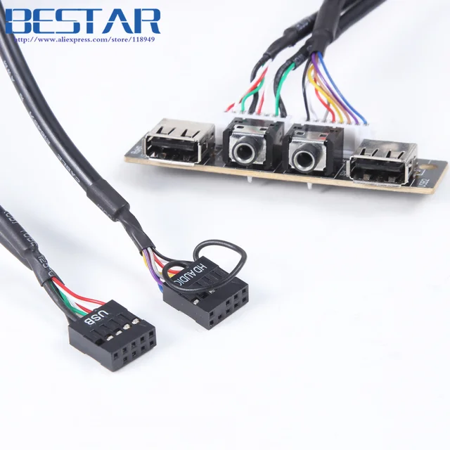 PC Ordinateur Cas PCB Panneau Avant USB 2.0 Audio Port Mic Câble Carte