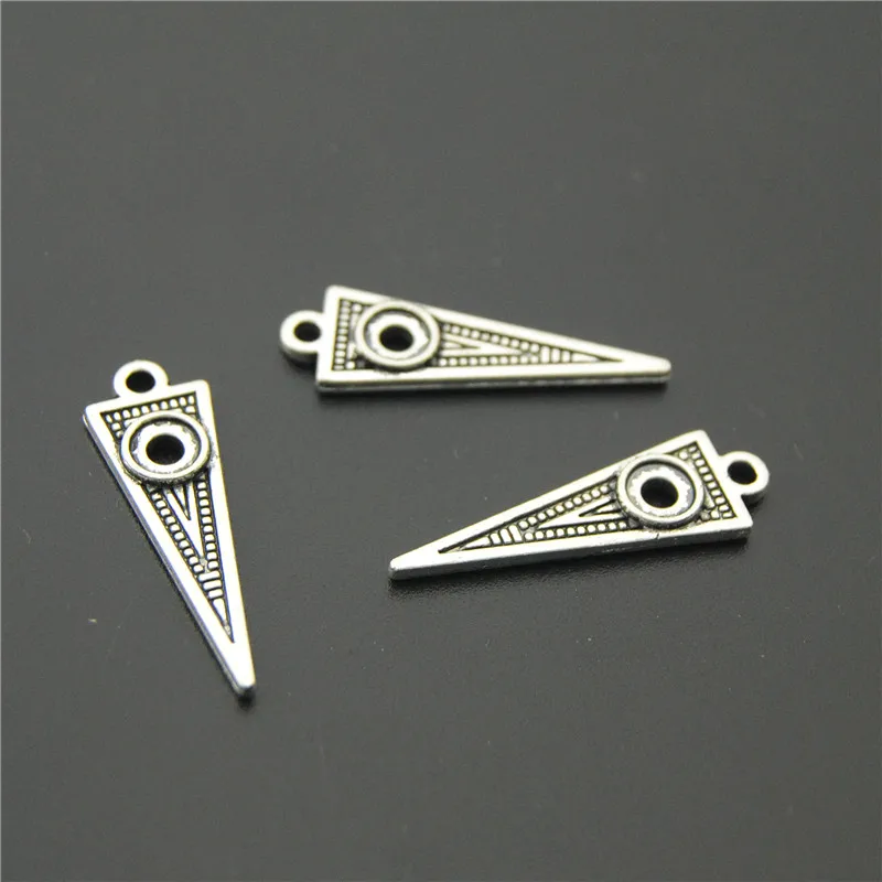 

10pcs Antique Sliver Zinc Alloy triangle drop Charm Pendant Fits Bracelets Jewelry Making A2232