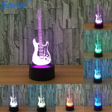 Szvfun RGB USB светодиодный ночник электрогитара Luminaria 3D свет 7 цветов Изменение 3D иллюзия Лампа сенсорный датчик настольная лампа
